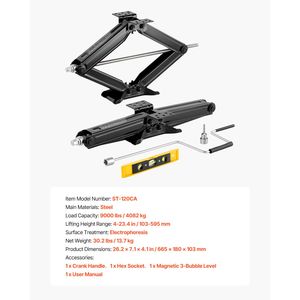 Set di 4 Martinetti a Forbice per Camper da 9000 Libbre, Stabilizzatori di Livellamento Resistenti da 23,4 Pollici con Manovella - Product Image 5