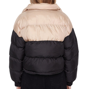 Factory Manufacture Stand Collar Quilted Heavyweight <b>Puffer</b> <b>Cropped</b> <b>Jackets</b> Elastic Cuff Custom Colors Wholesale Women <b>Jacket</b> - Product Image 2