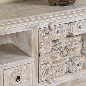 Mueble de TV Convertible de Lujo, Extensible, de Madera Sólida, Estilo Moderno Rústico, para Sala de Estar, Dormitorio o Entrada, con Acabado Vintage - Product Image 3