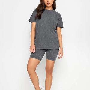 Summer Woman T-Shirt <b>Polyester</b> Women's Clothing O-neck T-shirt Short Sleeve Sports Acid Wash Wear Sports t Shirts High Quality - Product Image 2