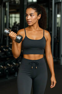 Ropa Deportiva de 2 Piezas para Mujer, Tallas Grandes, de Alta Calidad, con Contraste de Color Personalizado, Ropa de Gimnasio y Fitness, Cintura Alta, Ropa Activa para Entrenamiento - Product Image 3