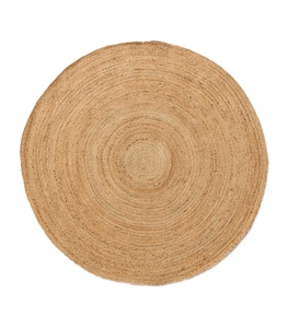 Tapis rond en jute naturel tissé à la main, couleur unie, poils moyens, antidérapant, écologique, décoration moderne pour la maison, salon et salle à manger - Product Image 3