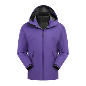 Veste à capuche unisexe haut de gamme 3-en-1 respirante, imperméable, coupe-vent, grande taille, écologique, fermeture éclair, coutures thermosoudées 3 couches - Product Image 3