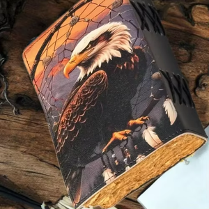 Bald Eagle Printed Leather Journal Classic Spell Book Shadows Deckle Edge Paper Notebook Handmade - Product Image 1