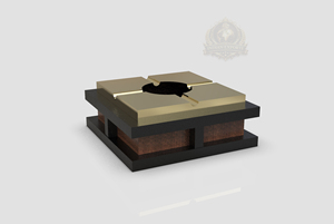 Cendrier carré de luxe sans fumée, finition dorée, base en aluminium, cendrier à cigares de qualité supérieure, style américain, utilisation à domicile et en restaurant, utilisation en hôtel aux Émirats arabes unis - Product Image 4