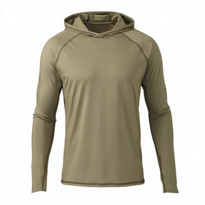 เสื้อฮู้ดแขนยาวผู้ชาย UPF 50 สีพื้น แห้งเร็ว ผลิตจากโพลีเอสเตอร์ เหมาะสำหรับตกปลา ป้องกันแสงแดดสำหรับผู้ใหญ่ - Product Image 2