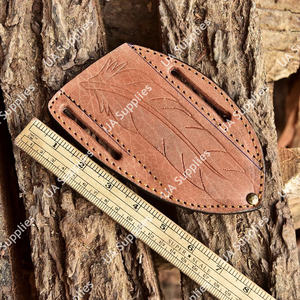 Funda de Cuero Premium para Cuchillo de Panqueques, Funda Horizontal de Cuero Vacuno para Cuchillo Plegable, Doble Presilla para Cinturón, Táctica EDC, Precios de Fábrica - Product Image 5