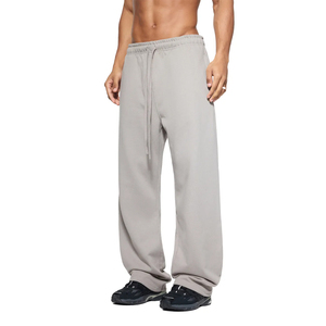 OEM ODM Men Women Sweatpants <b>Elastic</b> Waist Drawstring Loose Straight Leg Joggers Manufacturer Supplier - Product Image 2