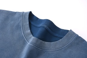 <b>Men's</b> Blue Tie-Dye Short Sleeve O-Neck Regular Fit Casual Knitted T-Shirt - Product Image 6