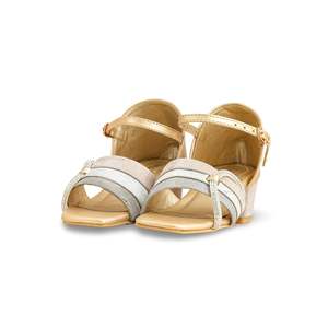 Sandalias de tacón dorado para niñas, estilo elegante KD9882 - Product Image 3