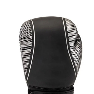 Gants d'entraînement de boxe professionnels, noir et jaune, en maille respirante, fermeture Velcro, équipement de sparring pour adultes, 12 oz - Product Image 4