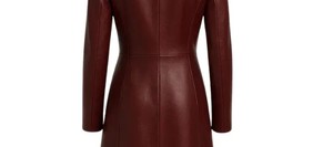 Abrigo Largo de Cuero Genuino, Gabardina de Longitud Completa, Ropa de Abrigo Cálida para Invierno, Cierre de Botones, Cuello de Solapa, Estilo Casual - Product Image 5
