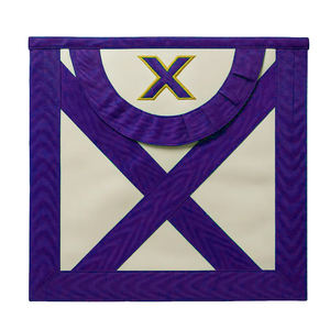 ผ้ากันเปื้อนเมสันหนังแกะพรีเมียม รุ่นดีลักซ์ สีน้ำเงิน สำหรับนายกุญแจแห่งลอดจ์ พร้อมชายครุยปักดิ้นทอง - Product Image 3