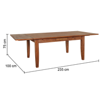 Table à manger ovale extensible en bois massif traditionnelle L153/235 X 100 pour restaurant, hôtel, salon, vente en gros, OEM disponible