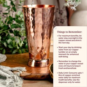 Vaso de Cobre Hecho a Mano con Tapa de Latón de 600 ml, Vaso Ayurvédico para Beber, Vaso de Agua de Cobre Puro para el Hogar, Cocina, Oficina, Uso Diario - Product Image 4