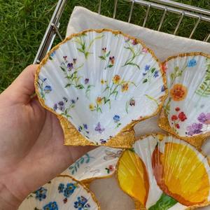 Plato Decorativo de Concha de Vieira, Bandeja de Joyería de Concha Natural, Artesanía de Concha Hecha a Mano, Regalo Decorativo Costero - Product Image 4