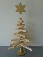 Ensemble de décorations de Noël en bois avec base étoile – Durables, écologiques, pour réunions de famille et fournitures de fête