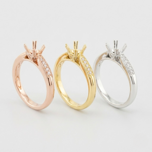 Anillo de compromiso de oro blanco de 14K con diseño de boda directo de fábrica de China, joyería fina de diamante Real, anillos de montaje semi para mujer - Product Image 1