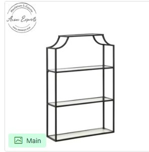 <b>Wall</b> Mounted Metal <b>Storage</b> Rack Set Minimalist Organizer Shelves Durable Space Saving Design for Kitchen Bathroom and Home Decor - Product Image 5