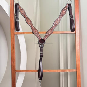 Nouveau collier de poitrine occidental en cuir véritable usiné à la main pour les événements de ranch et de baril de rodéo - Product Image 3