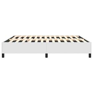 Cadre de lit king-size rembourré en similicuir blanc, en bois d'ingénierie avec base en contreplaqué, lit durable et élégant avec revêtement. - Product Image 6