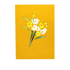 Carte de vœux 3D pop-up en gros, thème fleur de narcisse, faite à la main, avec enveloppe, pour occasions spéciales - Product Image 3