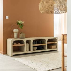 Mueble TV Vandana Cresta Lunaris con estantes en madera efecto hormigón y madera reciclada, Dalva - Product Image 1