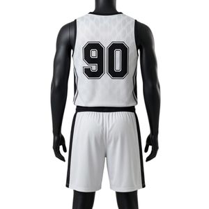Men White Black Sublimation Lacrosse Uniform Set Polyester Lightweight Sports Team Jersey Shorts <b>Athletic</b> Performance Clothing - Product Image 2