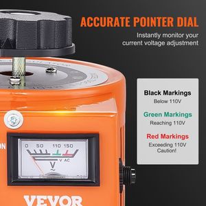 Regolatore di Tensione AC Variabile Automatico 500VA, Alimentatore 3.84A, Ingresso 110V, Uscita 0-130V con 4 Fusibili Extra - Product Image 6