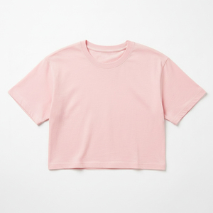 Ladies Boxy <b>Crop</b> T Shirt Short Sleeve Cotton Oversized Cropped <b>Top</b> Streetwear Fashion Casual Summer OEM Wholesale T Shirt - Product Image 4