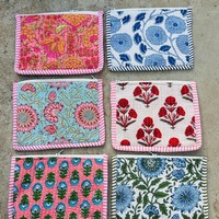 Tas Selempang Wanita Motif Kotak Kanvas Berhias Manik-Manik, Tali Rantai, Ritsleting, Model Flat Pouch untuk Pesta Pernikahan