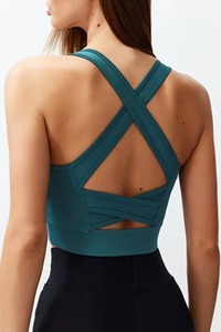 Ensemble assorti OEM de leggings de fitness moulants et de soutien-gorge de yoga, nouveau design, pour adultes, tailles américaines, avec dos croisé, pour l'exercice et les activités sportives - Product Image 4