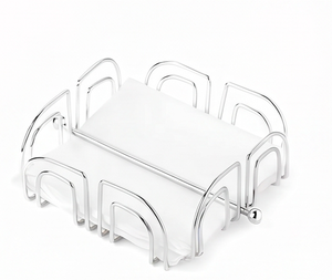 Porte-serviettes élégant en acier inoxydable, design élégant, parfait pour les mariages, les anniversaires, la vaisselle de la maison, accessoire de décoration de table - Product Image 2