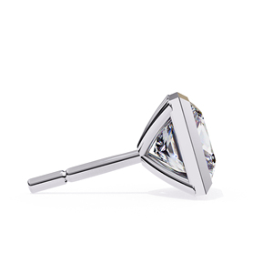 Pendientes de tuerca de moissanita de corte princesa de 5.5mm, color D, VVS, con bisel cuadrado de moissanita, plata de ley 925 - Product Image 5