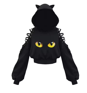 Sudadera Gótica Personalizada para Mujer, Fabricada por OEM, con Mangas con Cordones, Tejida en Algodón Transpirable, Largo Regular, Estilo Otoñal - Product Image 4