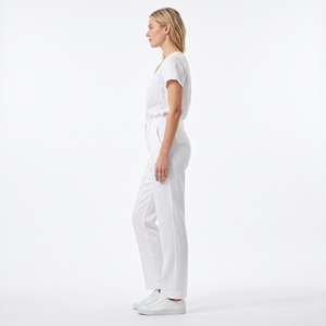 Pantalon droit en lin pour femme, style décontracté chic, respirant, idéal pour l'été – Vente en gros OEM/ODM, fabrication en usine, marque privée, faible MOQ - Product Image 5