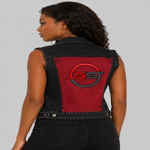 Gilet en jean classique sans manches pour femme avec boutons sur le devant, col classique, gilet décontracté pour un look superposé au quotidien - Product Image 4