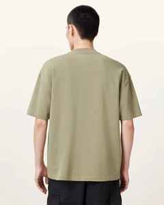 T-shirt Homme Personnalisé 100% Coton Tendance Coupe Ample Noir Uni Impression Numérique Logo 3D en Relief Confortable Tricoté Style Hip Hop - Product Image 3