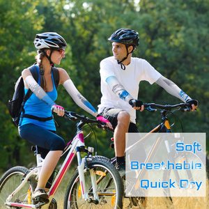 Manchons de cyclisme à impression par sublimation, anti-UV, séchage rapide, respirants, unisexe, accessoire de mode pour adultes, manches longues - Product Image 5