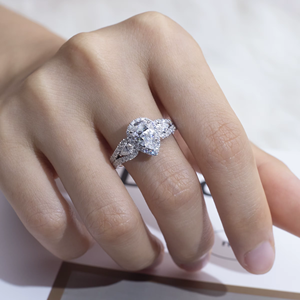 Anillo de compromiso con diamante talla pera, platino, cultivado en laboratorio, color D, certificado IGI, estilo clásico, para mujer - Product Image 6