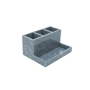 Organizador de Maquillaje de Resina Epoxi Verde Estilo Bohemio con Cajón, Elegante Soporte de Resina para Cosméticos - Product Image 2