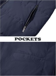 Chaqueta de bombardero de invierno personalizada para hombre, acolchada, con cremallera completa, a prueba de viento, abrigo cálido, chaqueta deportiva informal de trabajo - Product Image 2