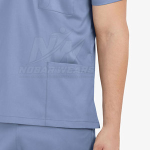 เสื้อสครับผู้ชายระบายอากาศได้ดี คอวี ชุดยูนิฟอร์มทางการแพทย์ สำหรับบุคลากรโรงพยาบาล คลินิก ห้องปฏิบัติการ พร้อมตัวเลือกขนาดตามสั่ง - Product Image 4
