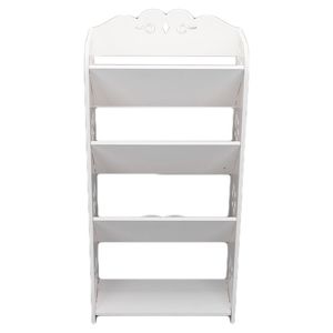Scarpiera/Portascarpe a Quattro Ripiani in Legno e Plastica Bianca Stile Rustico con Bordi Smussati per Uso Domestico - Product Image 4