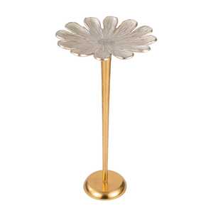 Mesa Consola Moderna y Duradera con Base de Aluminio Ecológico, Tapa con Diseño Floral, Hecha a Mano, Diseño Contemporáneo, Mueble para Sala de Estar - Product Image 4
