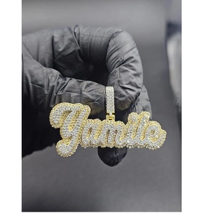 Laysware Jewels Sparkling Moissanite <b>Silver</b> <b>Charm</b> Pendant Hip Hop Jewelry Luxury 925 Certified Statement Fashion Unisex Party - Product Image 1