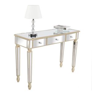 Three Drawers Mirror Table Console <b>Dressing</b> Table - Product Image 4