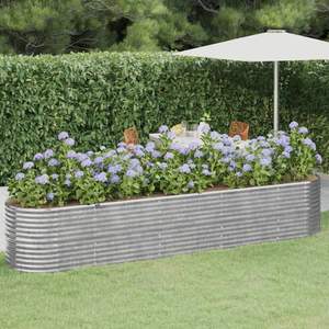 Lit surélevé de jardin en acier enduit de poudre argent 144.9 "x 31.5" x 26.8" - Product Image 1