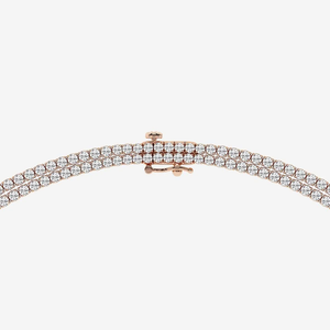 Collar de tenis de doble fila con 40 CTW de diamantes redondos cultivados en laboratorio, joyería de moda para mujer, cadena elegante y brillante - Product Image 2
