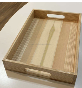 Plateau de service rectangulaire en bois d'acacia écologique pour la décoration de salon à la maison Plateau de style moderne de haute qualité pour les fêtes - Product Image 1